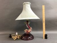 1950's Murano Glass Dolphin Lamp with Original Shade - 3