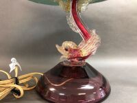 1950's Murano Glass Dolphin Lamp with Original Shade - 4