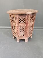 Carving Round Folding Occassional Table - 3