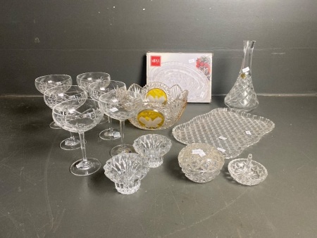 Mixed Collection of Crystal Ware - Bohemia & Mikasa