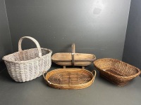 Selection of Four Cane Baskets