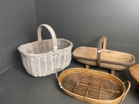 Selection of Four Cane Baskets - 2