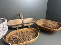 Selection of Four Cane Baskets - 3