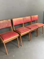 4 x Red Mid Century Chairs - 2