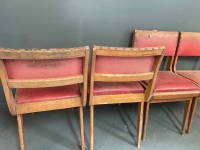 4 x Red Mid Century Chairs - 4