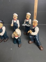 Caricature Chef Statue Set - 3