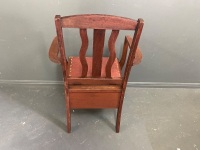 Art Deco Comode Chair with Aluminium Chamber Pot - 4