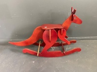 Red Wooden Kangaroo Rocking Roo