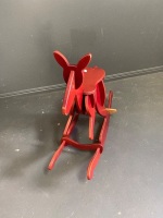 Red Wooden Kangaroo Rocking Roo - 2