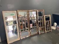 Five Mirrored Farmhouse Windows