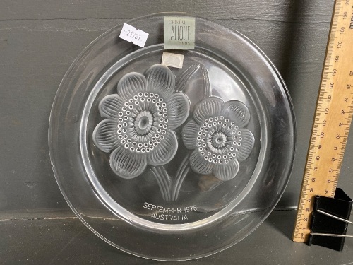 Lalique Crystal Flower Plate