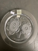 Lalique Crystal Flower Plate - 2