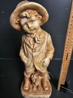 Boy with Daschund Statue - 2