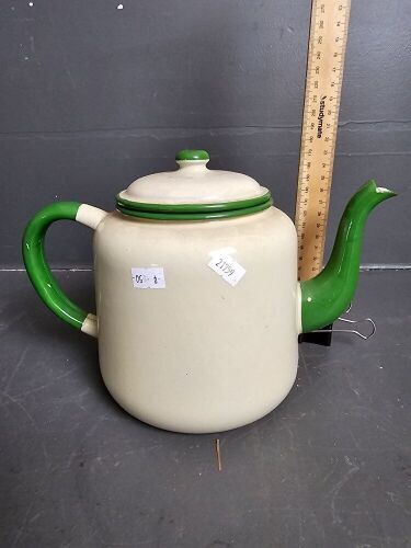 Enamel Green Teapot