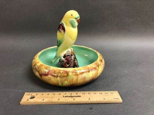 Sydney Pottery Float Bowl with Parrot c1930's