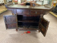 Antique Chinese Elm 2 door side cabinet - 2