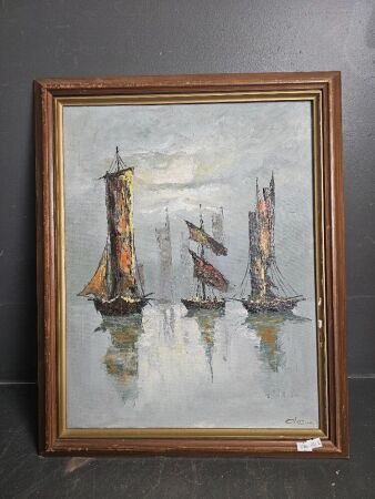 Original Boat Painting