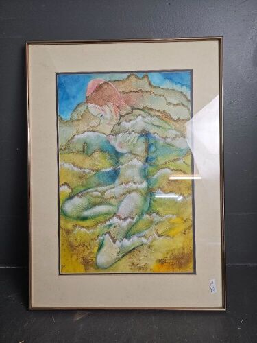 Nude Lady Water Colour -framed/glazed - signed bottom right