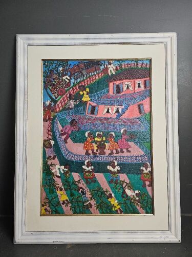 Original Brazillian Favella Painting - signed Maria Al Silva