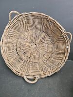 Two Flat Cane Fruit Baskets - 3