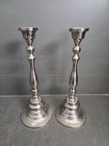 Pair Metal Candle Holders - app 510mm H