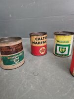 Six Collectable Grease Tins - BP, Mobil, Caltex, Shell & Castrol - 2