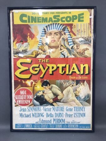 Original Framed 1950's Movie Poster ofÂ  'The Egyptian'