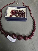 Garnet Necklace with Spare Garnets - 2