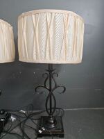 Pair of Metal Base Side Table Lamps - 2