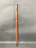 1 Heavy Antique Walking Stick with Monogrammed Mounts