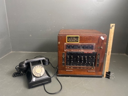 Mid Century Telephone Exchange with Bakelite Phone