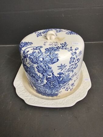 Blue & White Ceramic Cheese Dome