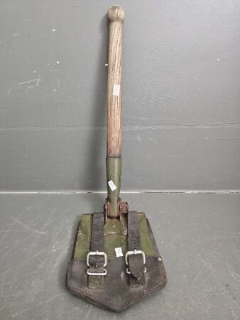 Army Shovel in Leather Case