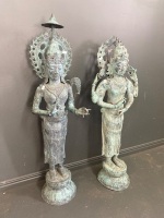 Pair Middle Eastern Metal Statues - 2