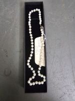 Pearl Necklace Mark 9K & 375 Italy - app 6mm