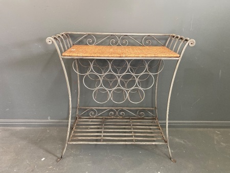 Cast iron & Cane Hall Stand / Wine Rack