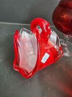 Selection of Red Murano Glass Vase, Container, Swan and Bowl - 2