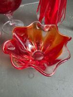 Selection of Red Murano Glass Vase, Container, Swan and Bowl - 3