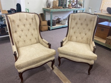 Pair Edwardian Style Arm Chairs