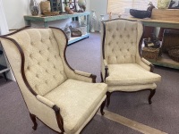 Pair Edwardian Style Arm Chairs - 2