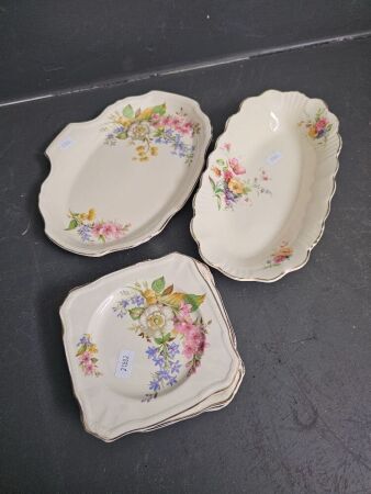 Andrew Meakin England Serving Platter &Â  6 Plates with AJ Wilkinson Honey Glaze Plate