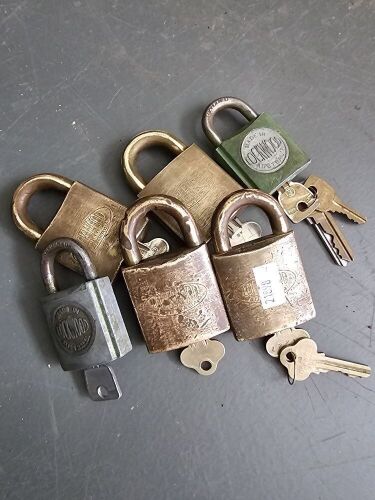 6 Old Padlocks with Keys