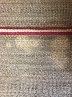 Large Jute Rug, French Style with Stripes - As Is - 2