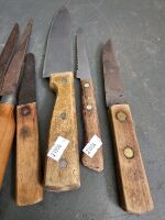 6 Old Wooden Handled Knives - 3