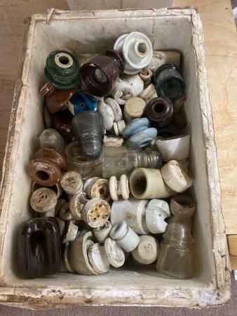 Large lot of electrical insulators