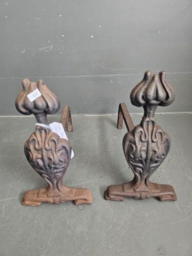 Pair of Cast Iron Fire Dogs