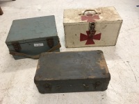 Collection of 3 Vintage Timber Boxes