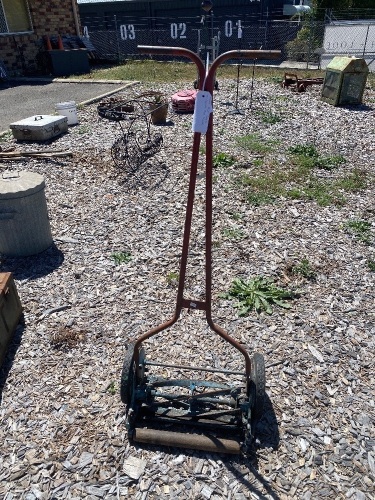 Vintage Blue Ribbon Hand Push Mower