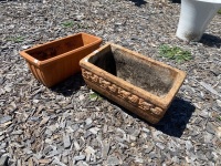 2 Small Rectangle Terracota Pots