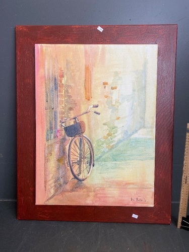 Water Colour of Provincial Bicycle Gone For Coffee by Ann Millard